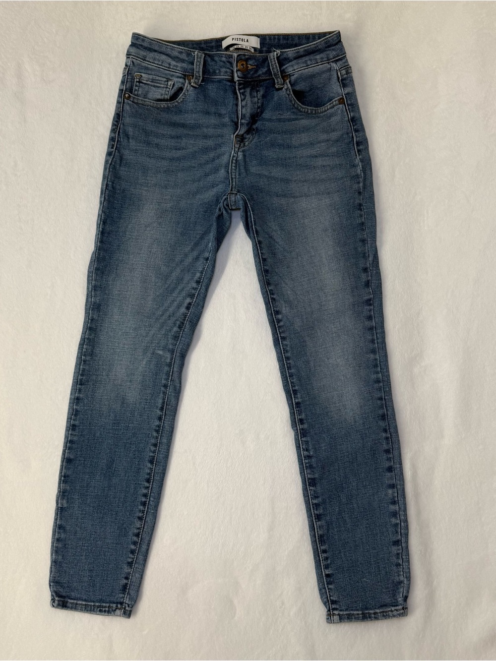 pistola Women's Faded Blue Skinny Jeans